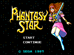 Phantasy Star title screen for Sega Master System